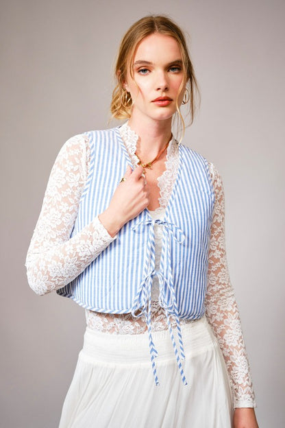 BB Reversible vintage quilted vest in blue