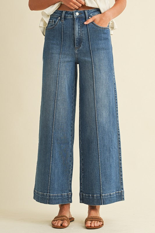 AW Pin Tuck Wide Leg Jean
