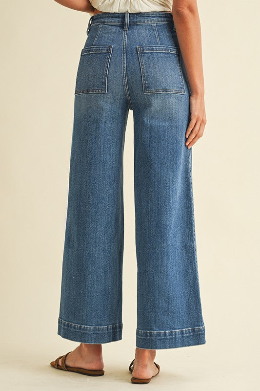 AW Pin Tuck Wide Leg Jean