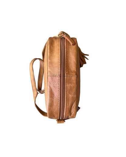 RL Cowhide leather crossbody in light brown