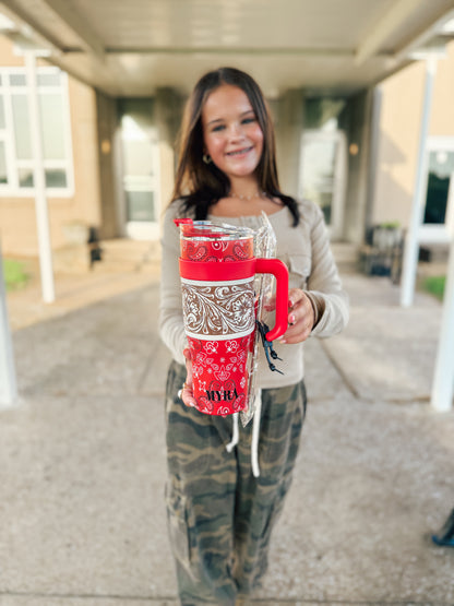 Bandana Tooled Tumbler