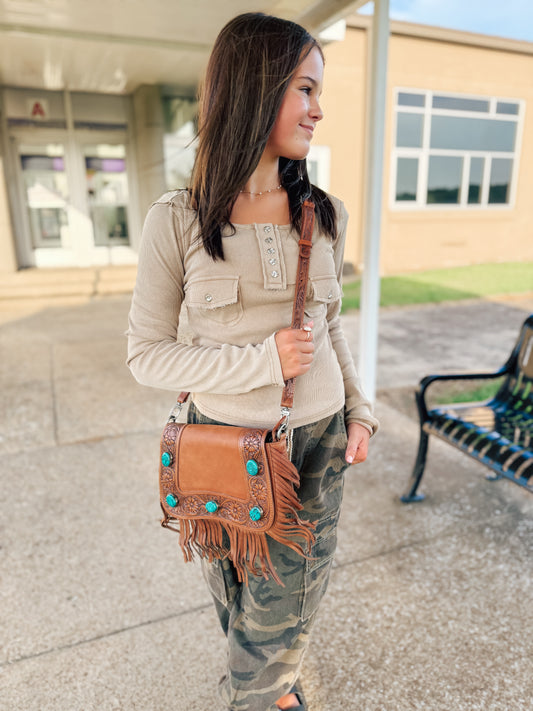 Loyal West Boho Medium Tassle Bag in Calfskin
