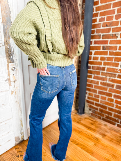 Risen Mid Rise Flare Jeans