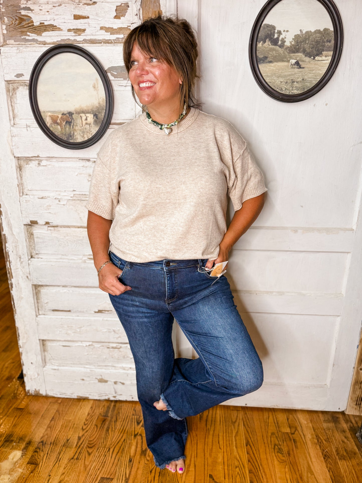 Risen Mid Rise Flare Jeans