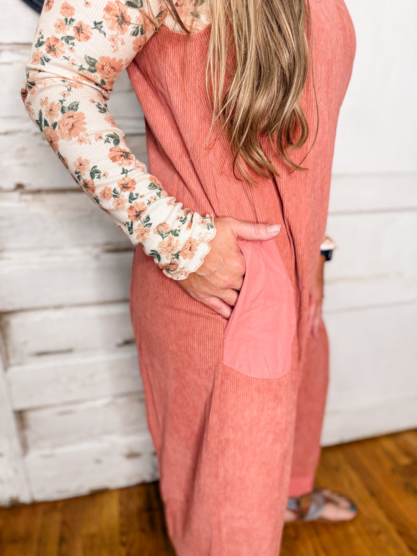 SM Corduroy Overalls Jumpsuit-MAUVE