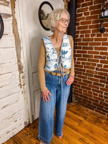 AW Pin Tuck Wide Leg Jean