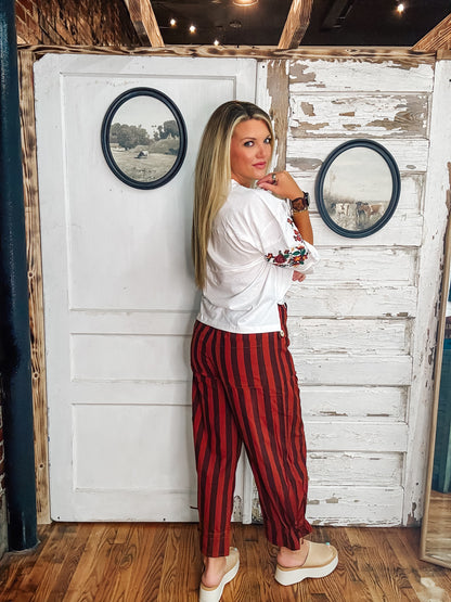 Best Dressed RUST Stripe Pants