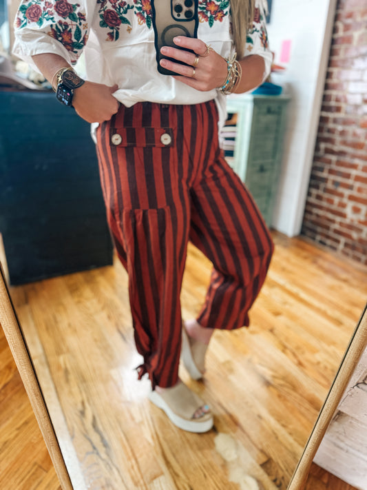 Best Dressed RUST Stripe Pants