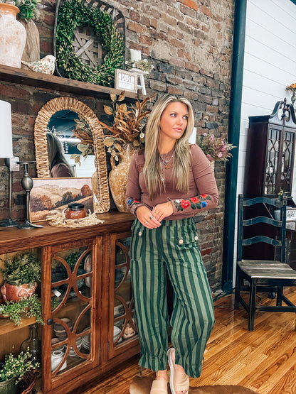 Best Dressed Green Stripe Pants