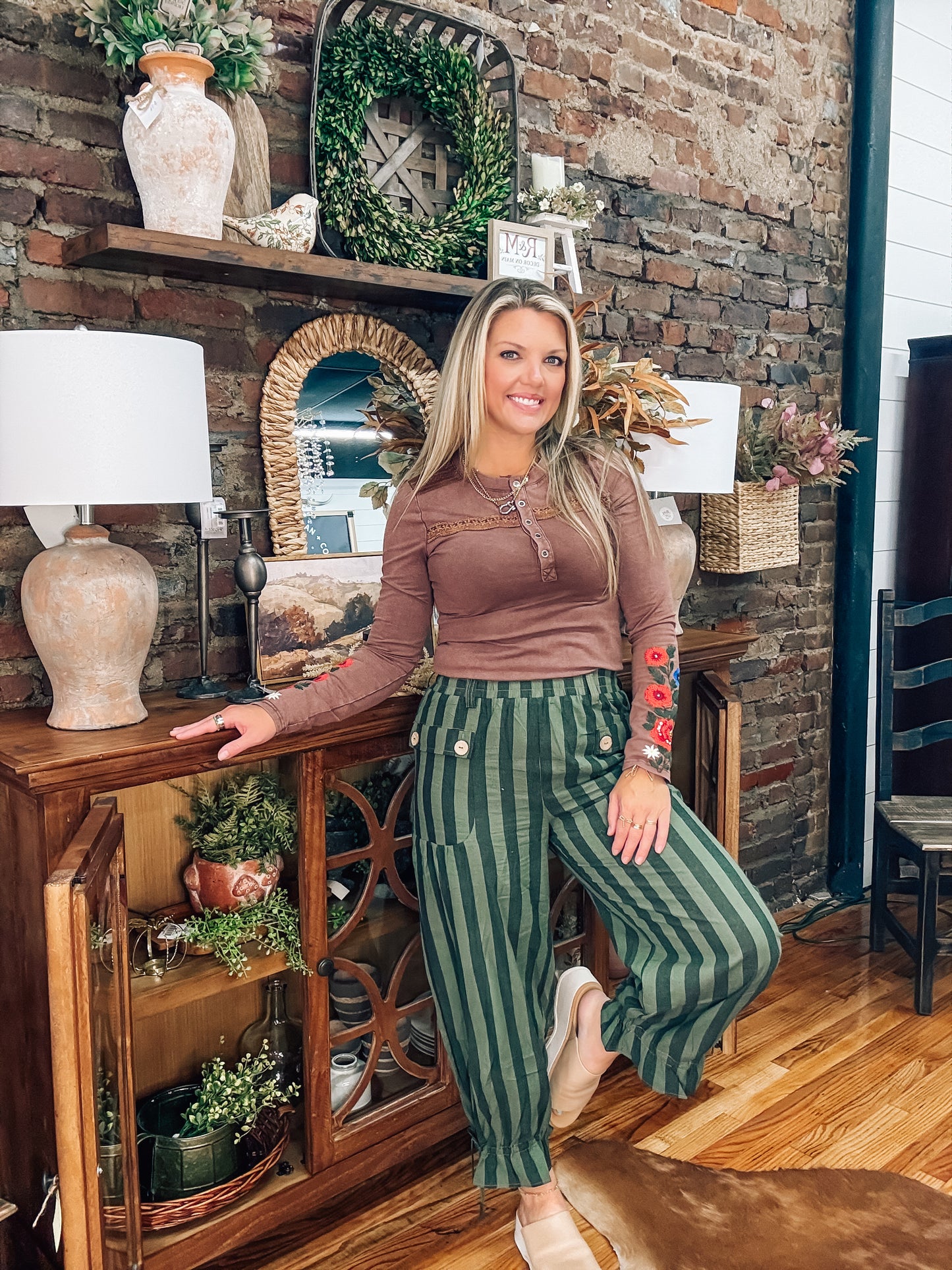 Best Dressed Green Stripe Pants