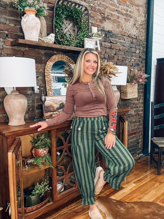 Best Dressed Green Stripe Pants