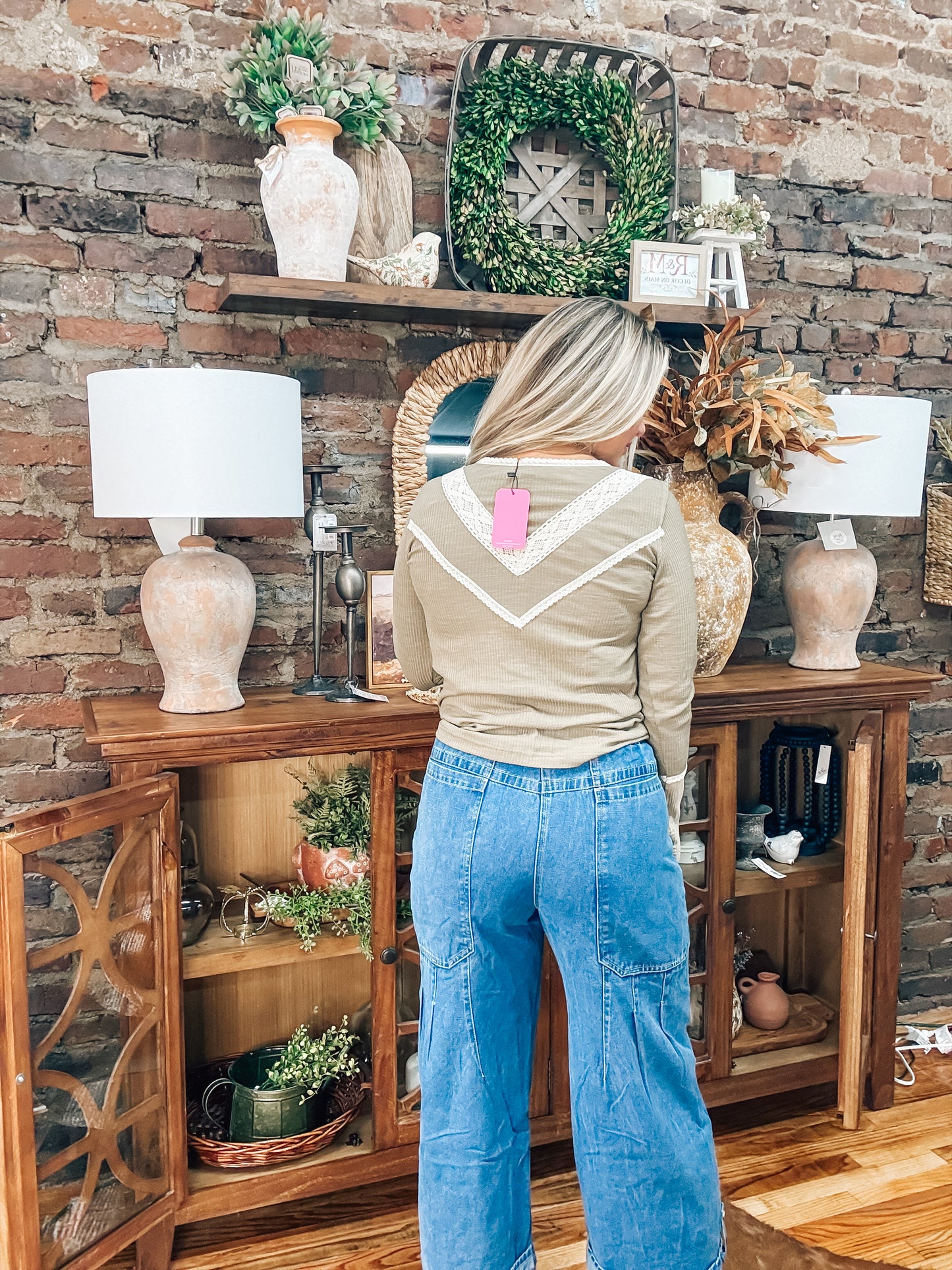 A Love Note Olive Top