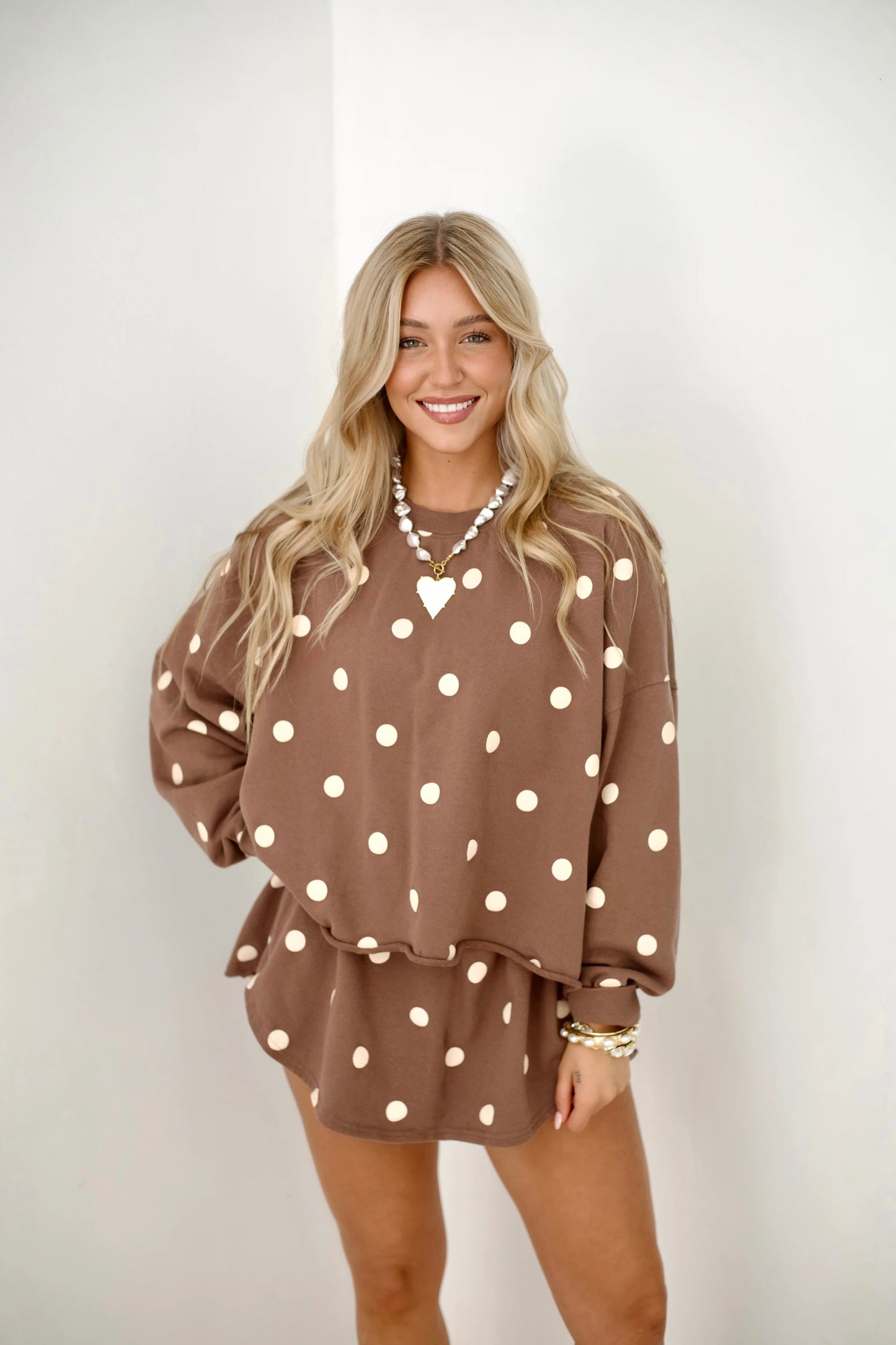 MOCHA POLKA DOT SKORT