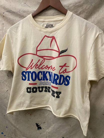 Welcome to the Stockyards Rodeo relaxed Crop T-shirt