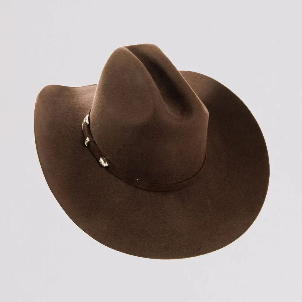 100% Wool Felt Western Cowboy Hat - Style Cattleman-Black