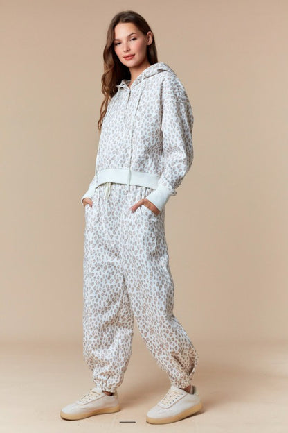 Beige Leopard Joggers