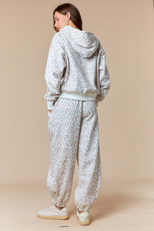 Beige Leopard Joggers