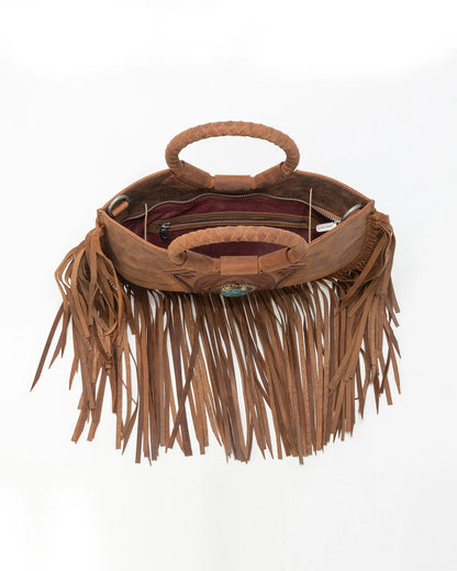 Sedona Tassel Large Bag in Saddle Brown