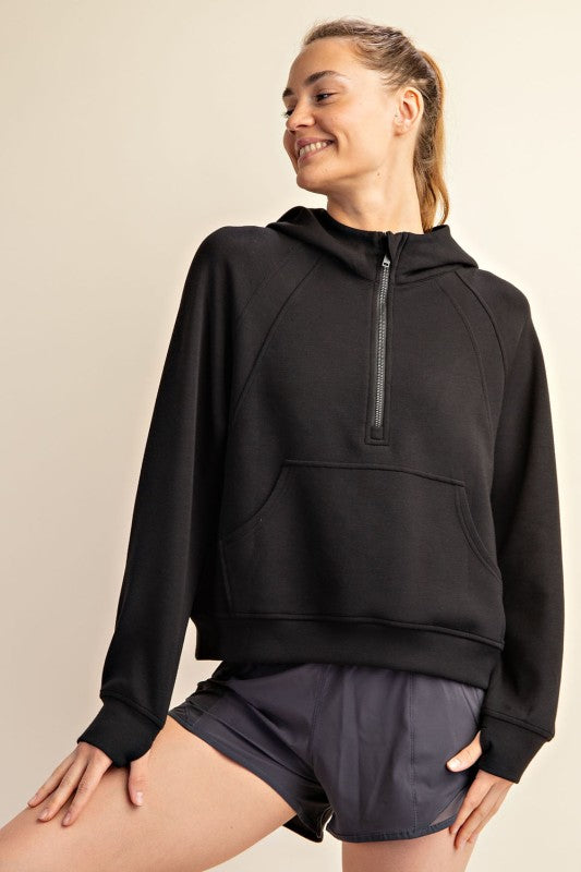 Curvy Quarter Zip Hoodie Jacket