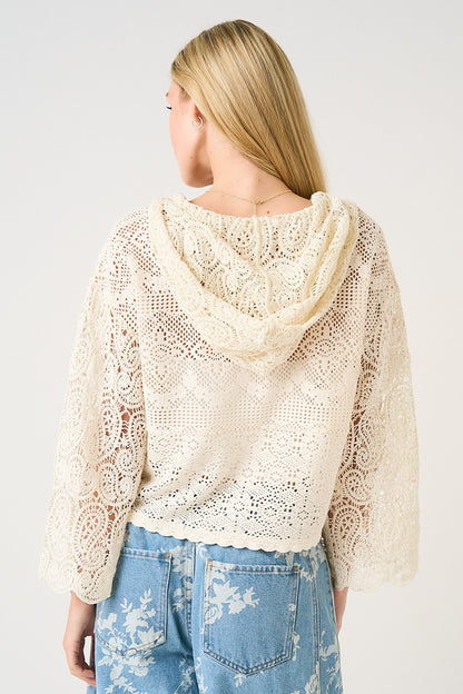 Brunch at the Beach Crochet & Lace Hoodie
