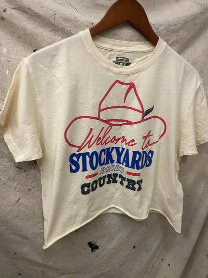 Welcome to the Stockyards Rodeo relaxed Crop T-shirt
