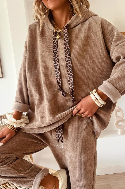 The ELS Corduroy Set w Leopard Detail Ties