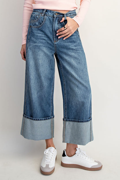 Final Countdown Cuffed Low-Rise Jeans