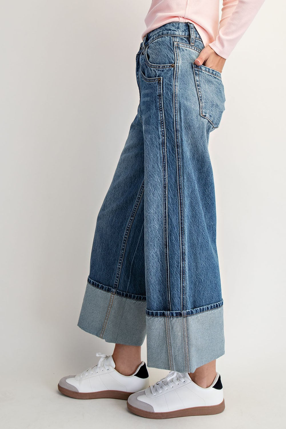 Final Countdown Cuffed Low-Rise Jeans