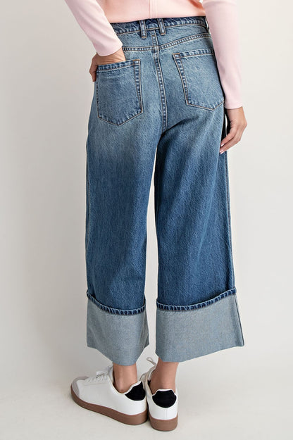 Final Countdown Cuffed Low-Rise Jeans