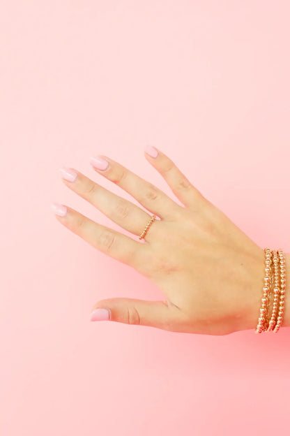 Ella Beaded Band Ring in Gold
