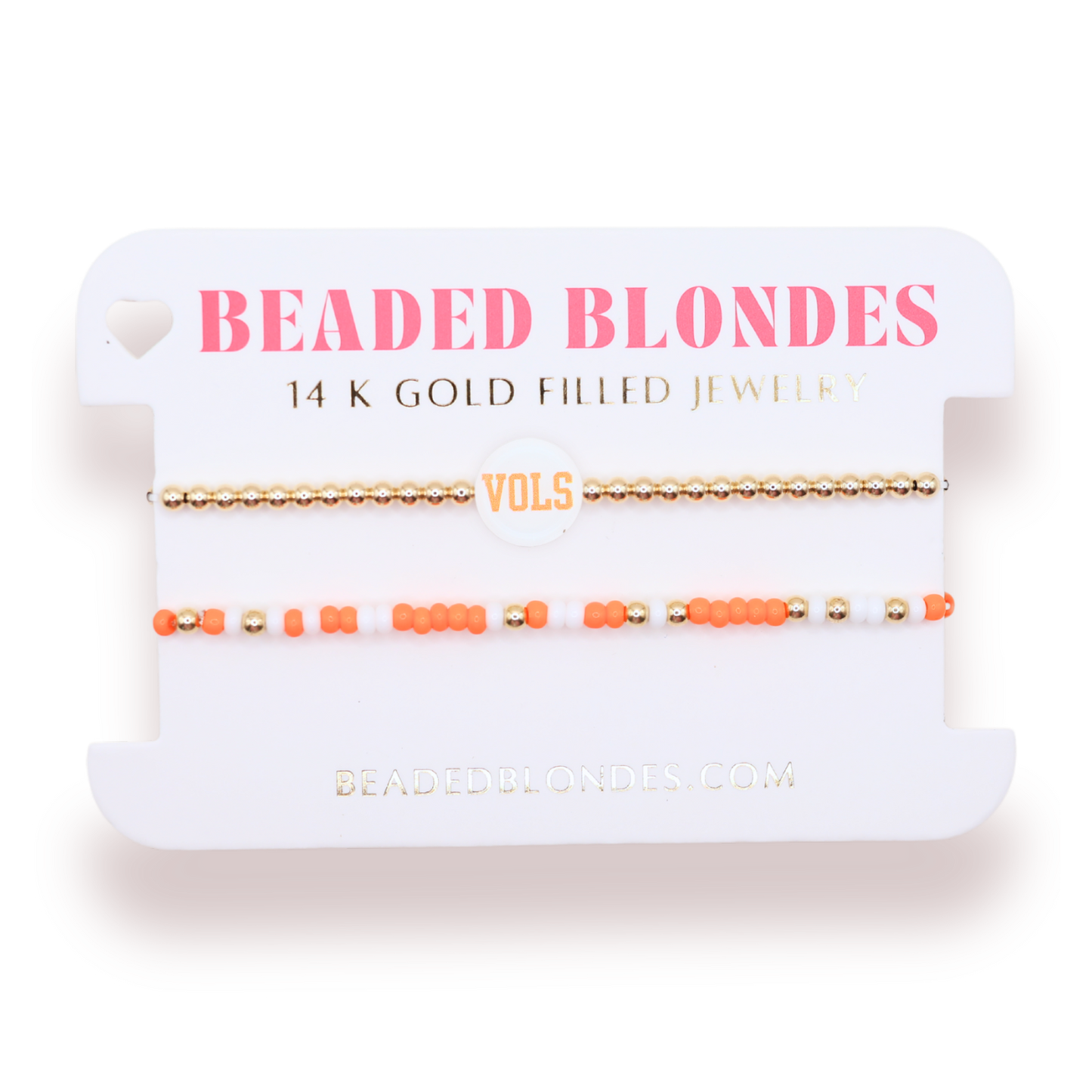 Tennessee/ Vols + Sprinkle Logo Bracelet Stack of 2