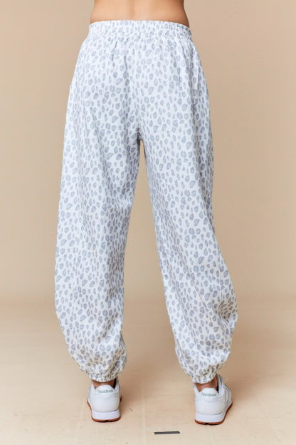 Gray Leopard Joggers