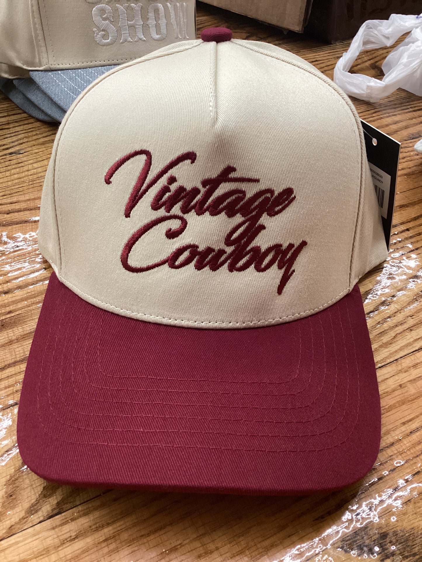 Vintage cowboy maroon hat