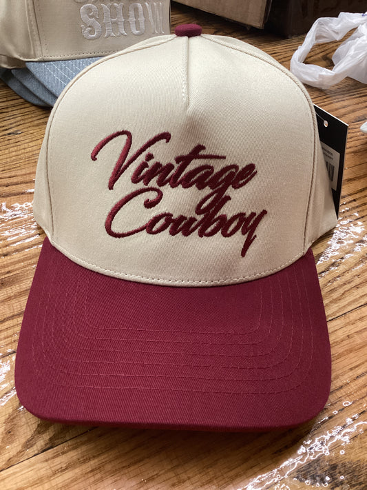 Vintage cowboy maroon hat