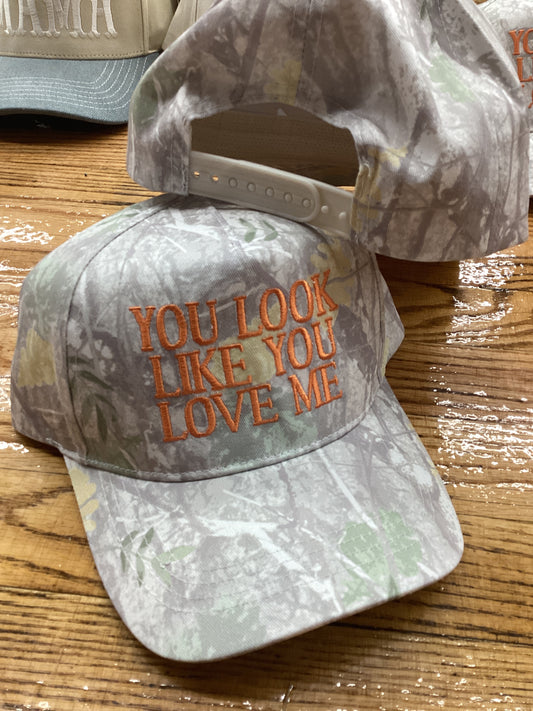 You look like you love me gray camo hat