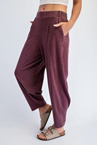 RM Cotton Poly Cocoon Pant-Dark Cherry