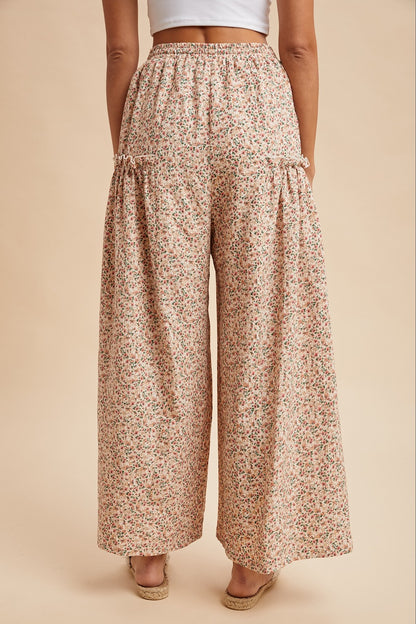 Oh So Floral Crinkled Palazzo Pants