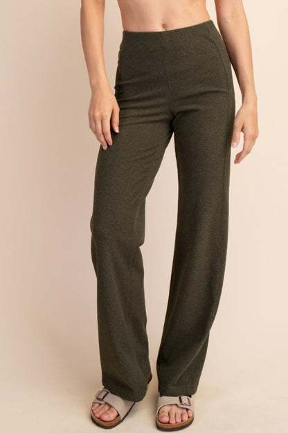 Curvy Rib Brush Straight Pant